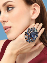 SOHI - Gold Plated Party Designer Stone Ring